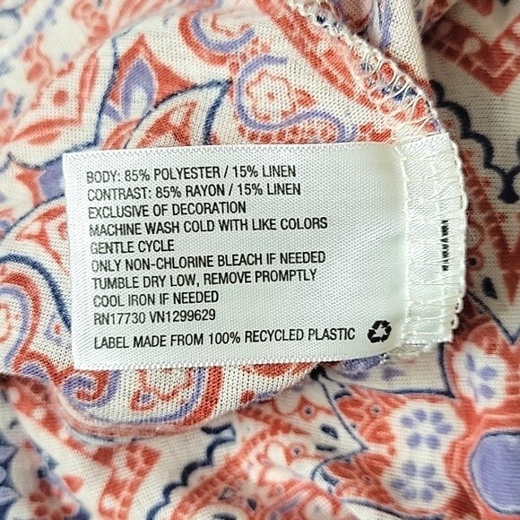 XHILARATION Colorful Racerback Keyhole Button Loose Fit Tank Top size M - Picture 11 of 14